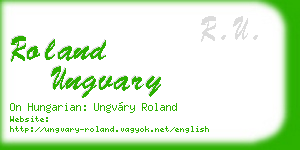roland ungvary business card