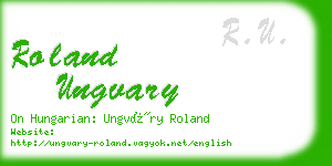 roland ungvary business card